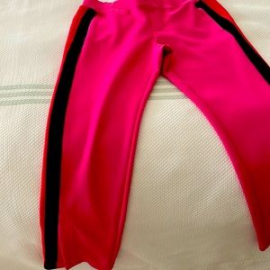 Hot pink cropped track pants